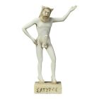 Satyr Faunus Faun Phallus Nude Male Greek Statue Sculpture Aged Color 8.26 in