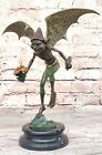 Bronze Solid Brass Iron Work Figurine Happy Smiley Gnome Leprechaun Artwork Sale