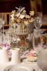 wedding decorations table center piece. Bird cage with little light tree inside.
