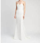 Alexandra Grecco Reine Wedding Dress Gown 8 Ivory Silk Crepe Modern USA
