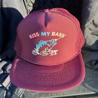 Vintage FUNNY Snapback Mesh Hat - Kiss My Bass - Fishing