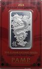 1 oz Silver Bar - PAMP - 2024 Year of the Dragon