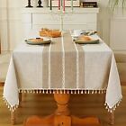 Rustic Tablecloth Cotton Linen Waterproof Tablecloths Burlap Table Cloths For Ki