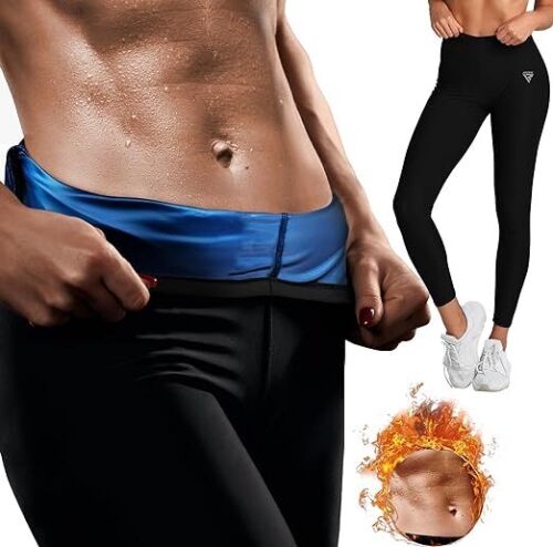 Sauna Leggings for Women by RDX, Gym Yoga Workout Compression Sweat Pants