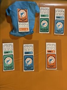 71 miami dolphins tickets lot 1971 FIRST FIVE NFL RECORD HOME WIN STREAK! RareAF