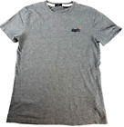 men superdry t-shirt small gray short sleeve