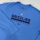 Memphis Grizzlies Shirt Mens XL Nike Dri Fit Tee Long Sleeve Engineered NBA Logo