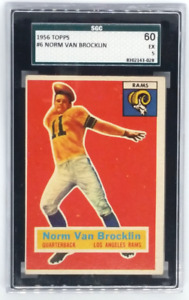 1956 Topps #6 Norm Van Brocklin Card - Graded SGC 60 EX 5