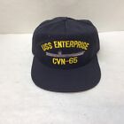 Vintage USS Enterprise Snapback Baseball Cap US Navy CVN-65 Made in USA Hat