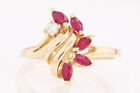 .34ctw Marquise Ruby with Diamond Accents Statement Ring 14k Yellow Gold Size 6