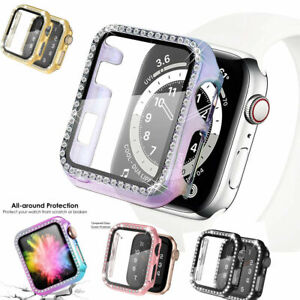 Bling Crystal Screen Cover Protector Case For Apple Watch Series SE 9 8 7 6 5 43