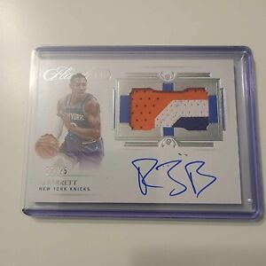 RJ BARRETT 2022-23 PANINI FLAWLESS GAME-USED NAME PATCH AUTO RED /15 KNICKS
