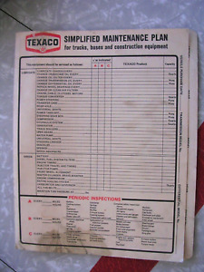 TEXACO SIMPLIFIED MAINTENANCE PLAN Trucks, buses, construction equipment