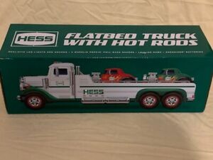 2021 & 2022 Hess Toy Trucks Flatbed W/ Two Hot Rods and Cargo Plane W/ Jet
