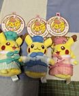 NWT Pikachu Plush Pikachu Sweets by Pokemon Cafe Limited Set Of 3 Pokemon NEW