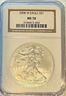 2008-W  $1 American Silver Eagle NGC MS70 Brown Label Burnished, lower price