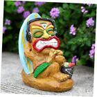 Solar Tiki Statue- Waterproof for Indoor and Outdoor Statues -Tiki Decor Brown