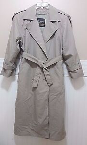 LONDON FOG Womens Trench Coat 6 Petite Double Breasted Removable Lining Small P