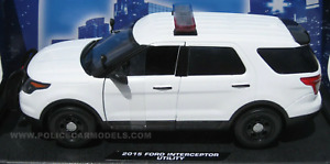 Motormax 1/18 2015 Ford PI Utility Police SUV BLANK WHITE With Lightbar 73541
