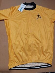 NWT Men's Star Trek TOS Gold Shirt Costume Cycling Bike Jersey Original Series