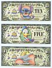 3 Notes Set 2005 D $1 $5 $10 UNC Disney Dollar Donald Stitch Dollars RARE w BC