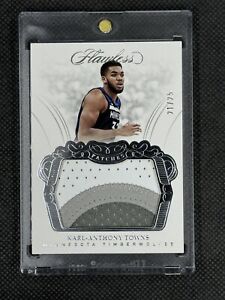 New Listing2017-18 Panini Flawless Patch Emerald Green KARL ANTHONY TOWNS /25 Game Worn