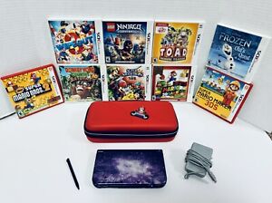 Nintendo 3DS XL Galaxy Edition Handheld System - Purple w/Mario Case & 9 Games