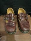 Vintage Doc Dr. Martens Mary Jane 8065 Buckle Shoe Maroon Leather Size US 3
