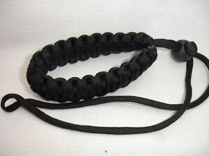 Paracord knitted Camera Wrist Strap ,  Black,  Hand Made #4878