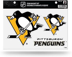 Pittsburgh Penguins Multi Magnet Set Shape Cut 8x11 Inch