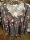 Suzanne Betro Weekend V-neck Empire blouse size 2X new with tags