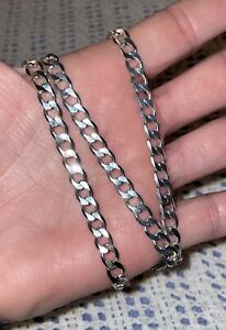 6mm Flat Men's Miami Cuban Link Chain Solid 925 Silver 24 “
