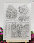 cats flowers clear stamps stamping card making clay FAST Free Shipping