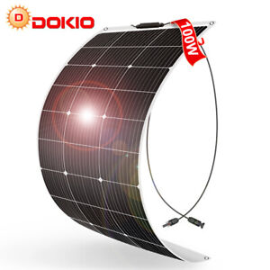 Dokio 100w 12v Monocrystalline Semi-flexible Solar Panel For RV/Boat/Car/Home