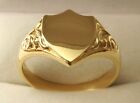 HEAVY GENUINE 9K 9ct SOLID GOLD MEN'S SHIELD SIGNET RING Size T/10 to Z/13
