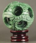 Chinese natural jade hand-carved jade ball hollowed out puzzling ball statue