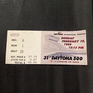 1989 Feb 19 Daytona 500 NASCAR Winston Cup Series Race Ticket Darrell Waltrip
