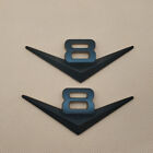 2PCs Metal Black V8 Vintage Engine Emblem Trunk Car Badge Wing Decor Sticker (For: Nissan)