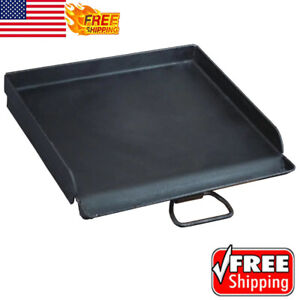 Flat Top Griddle Camping Cookware Heavy-duty Steel Construction W/ Carry Handle