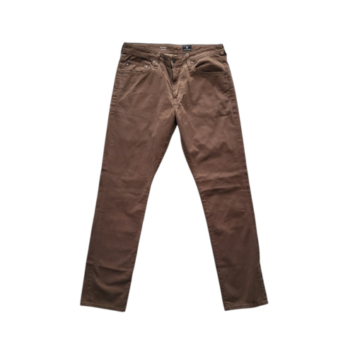 AG Adriano Goldschmied Everett Sueded Stretch Sateen Pants in Brown Men's 34X34