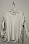 CABI Style #3681 Slip Stitch Oversized Beige Cream Sweater Knit Size XS READ