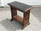Antique Ferguson Side End Smoking Table, Painted Glass Top, Hidden Drawer
