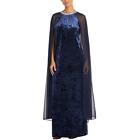 R&M Richards Womens Velvet Sheer Overlay Formal Evening Dress Gown BHFO 0010