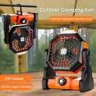 Camping Fan Rechargeable Portable Battery Operated Camping Fan with LED Lantern