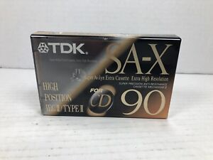TDK SA-X 90 High Position IEC II / TYPE II Blank Audio Cassette Tape NEW Sealed