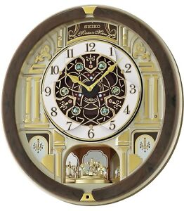 Seiko Melodies in Motion Wall Clock 40 Songs - Golden QXM394BRHZ