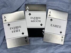 Father of the Bride/Groom Personalised Men Gift Steel Playing Card Bottle Opener