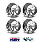 (4) 22x10 American Force Polished SS8 Burnout Wheels For Chevy GMC Ford Dodge