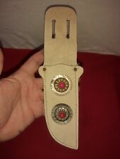 Vintage Western Toy Cowboy Indian Knife Leather Sheath Jeweled Conch Holster Exc
