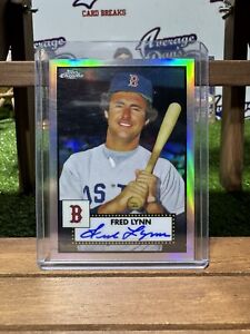 New ListingFred Lynn 2021 Topps Chrome Platinum Anniversary /199 Refractor Auto Red Sox